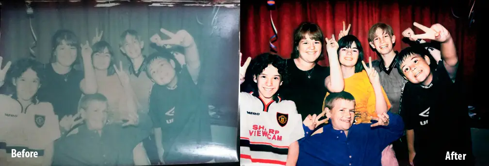 Before and after faded