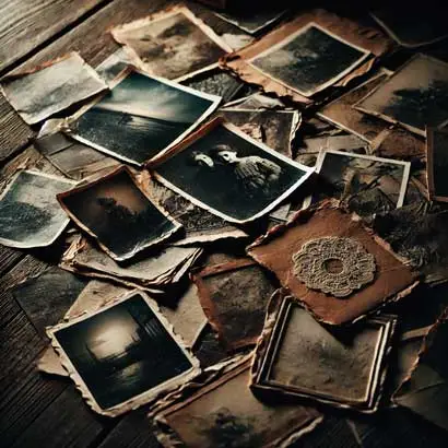 Old photographs on a desk